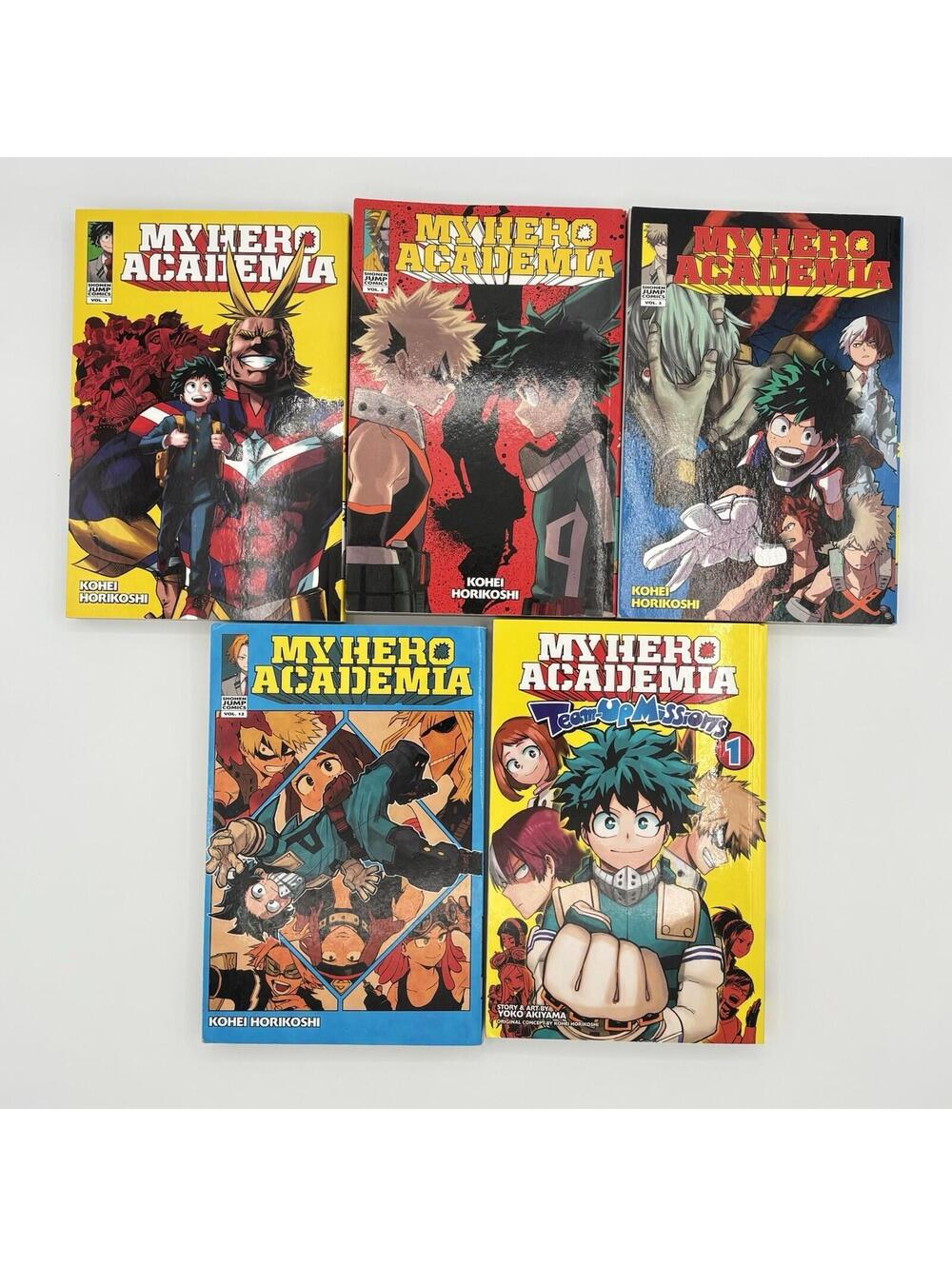 My Hero Academia English Manga Lot Vol 1-3 12 + Team-Up Missions Vol 1 Horikoshi